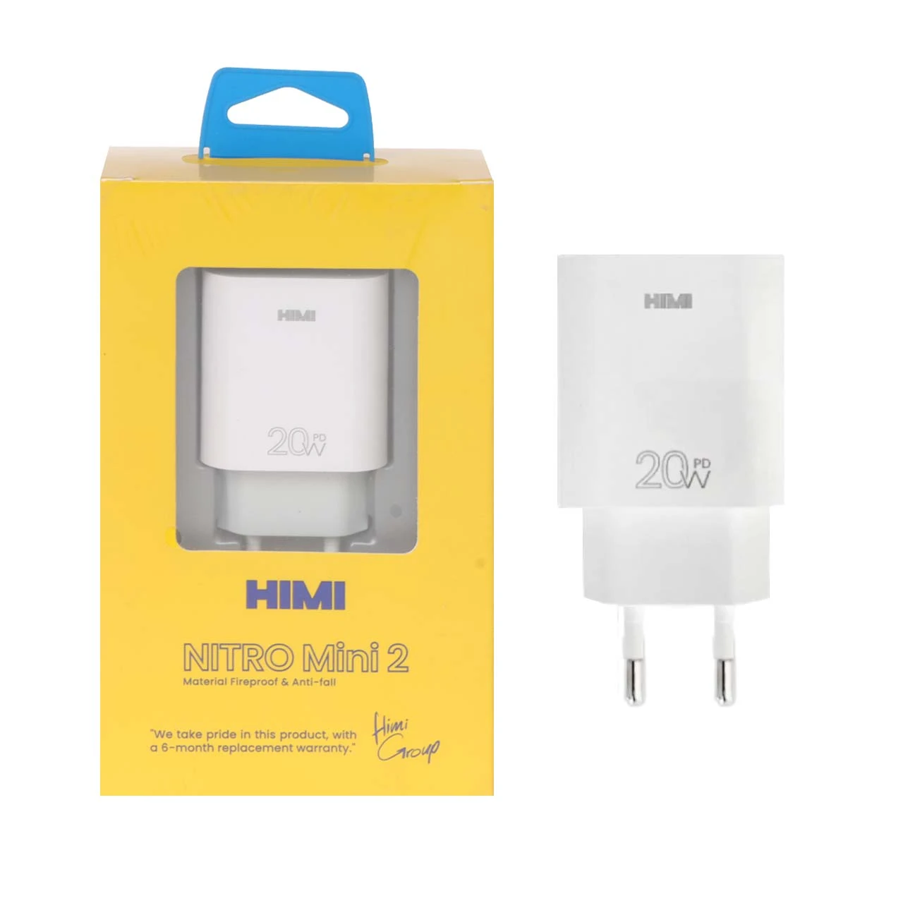 شارژر دیواری فست و PD تک پورت HIMI مدل Nitro Mini 2 VQ-T47 20W - سفید (6 ماه گارانتی تعویض شرکتی)